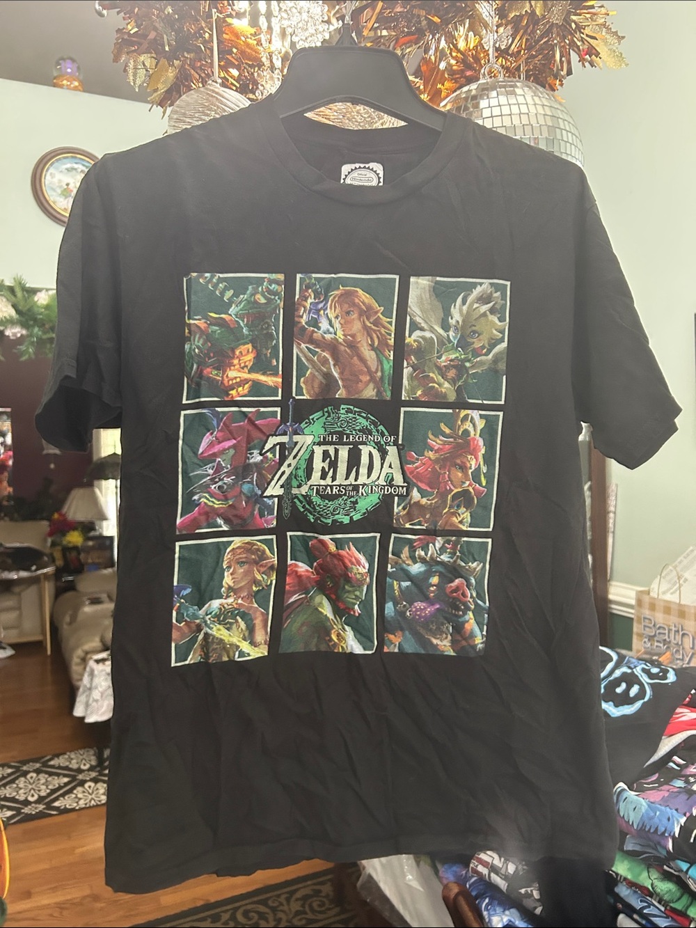 Nintendo Black Zelda Tears of the Kingdom Character Grid Tee